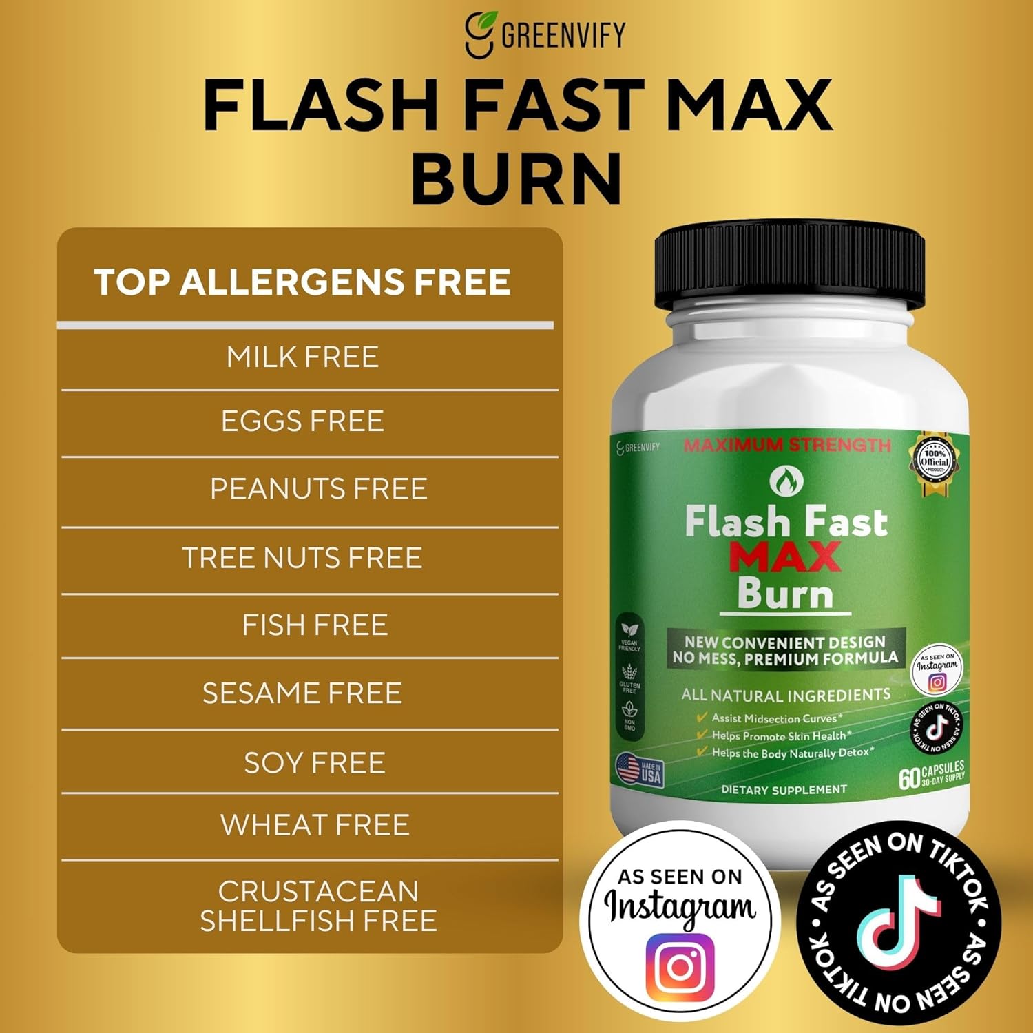 Flash Fast Max Supplement, 60 Capsules, All Natural Ingredients, Gluten Free, Non-GMO (2)
