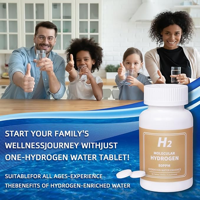 Hydrogen Water Tablets 8 PPM for Drinking Water, H2 Molecular Hydrogen Tablets Magnesium Supports Healthy Aging, Cellular Energy & Brain Health Organic Cayenne Boost