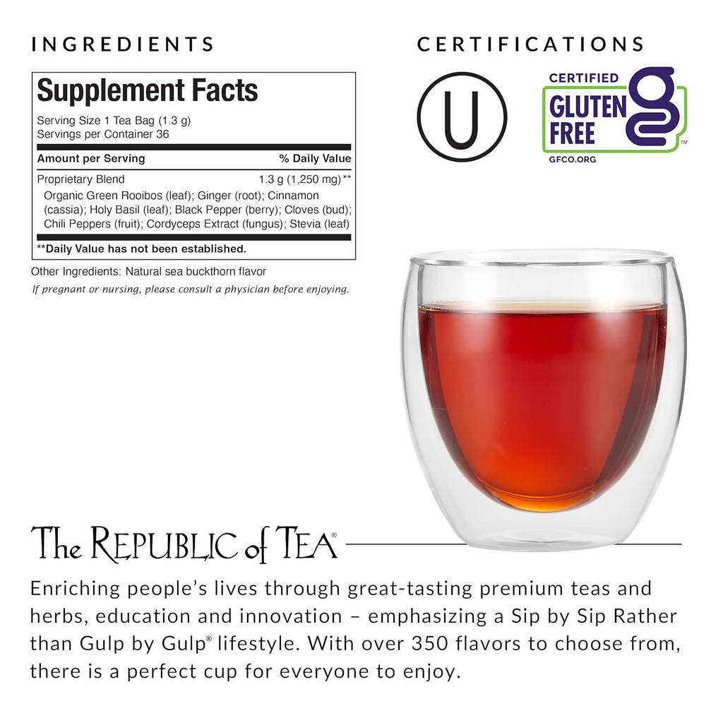 The Republic of Tea - Get Burning - Herb Tea for Metabolism, 36 Tea Bags