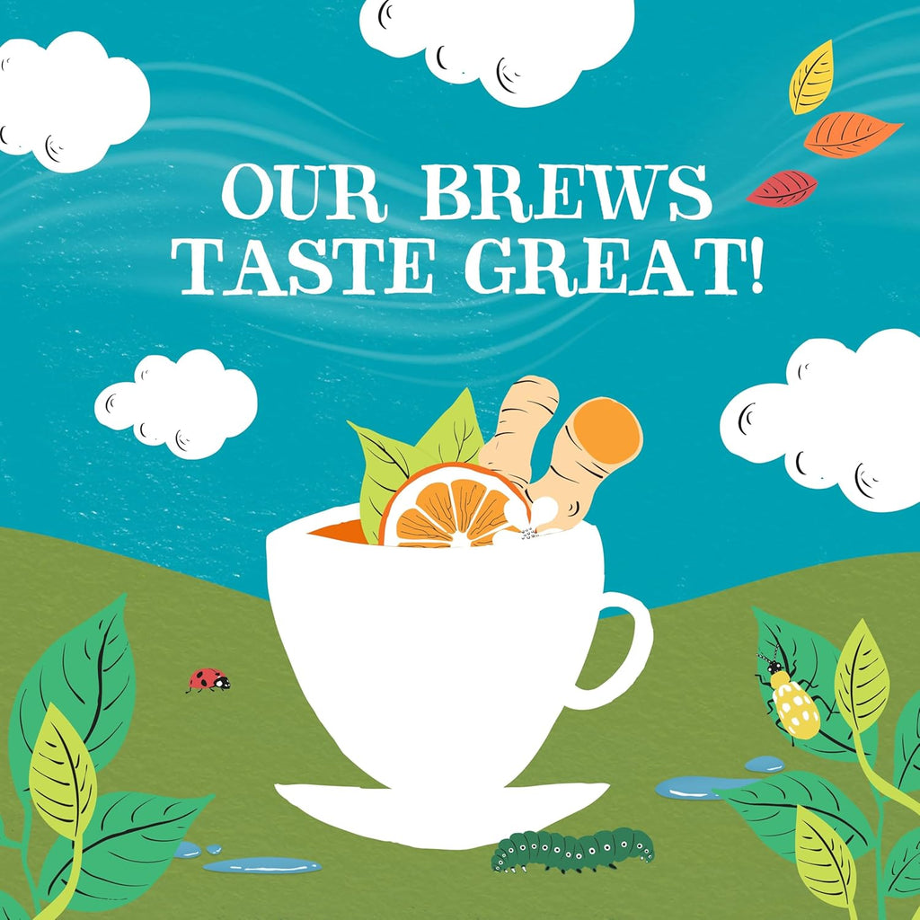 Clipper Tea, Orange & Turmeric, Organic Tea with Licorice Root, Orange Peel and Hibiscus, Plant Based Herbal Tea, Caffeine Free British Tea, 6 Pack, 120 Unbleached Tea Bags
