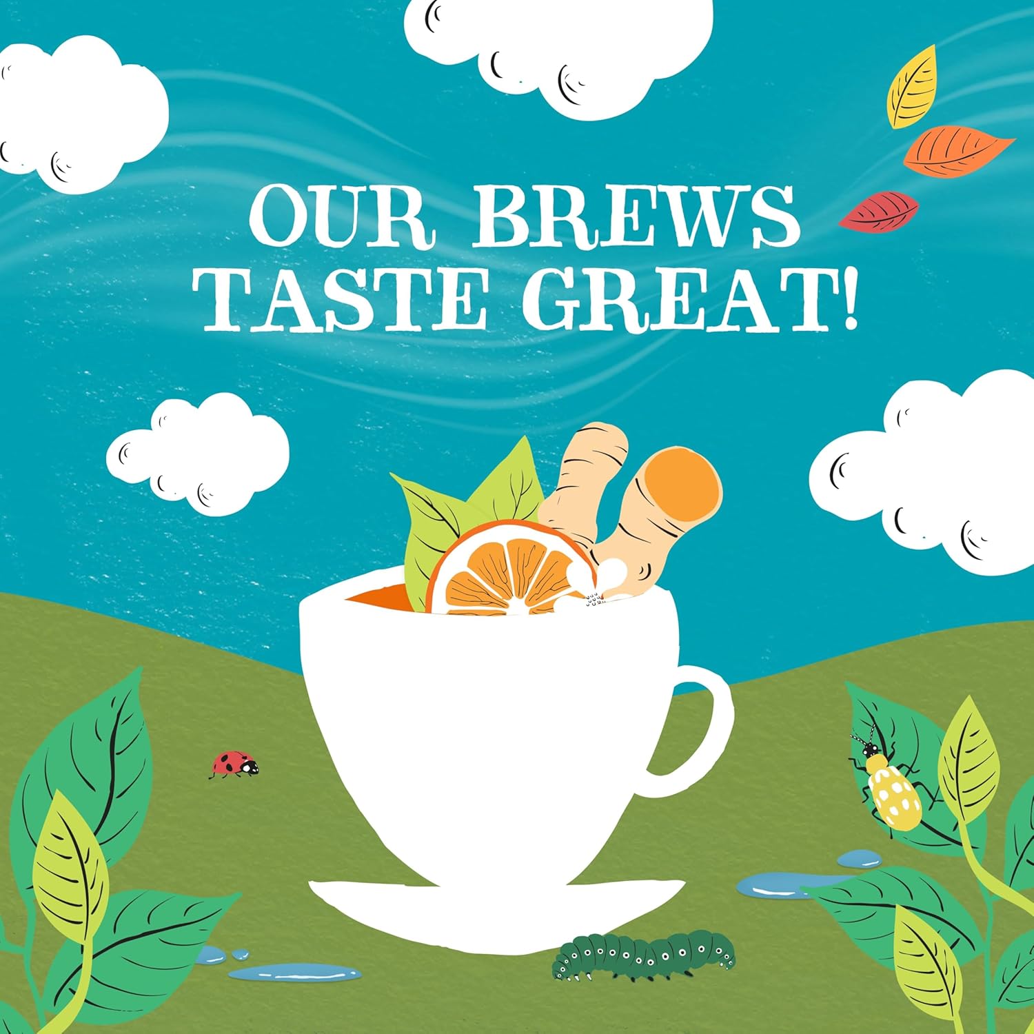 Clipper Tea, Orange & Turmeric, Organic Tea with Licorice Root, Orange Peel and Hibiscus, Plant Based Herbal Tea, Caffeine Free British Tea, 6 Pack, 120 Unbleached Tea Bags