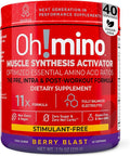 Oh!mino Essential Amino Acids Supplement, Berry Blast, Stimulant-Free Powder, All 9 EAAs, BCAAs and The Perfect Amino for Workouts, Amino Energy, and to Build Muscle, and Recover Faster