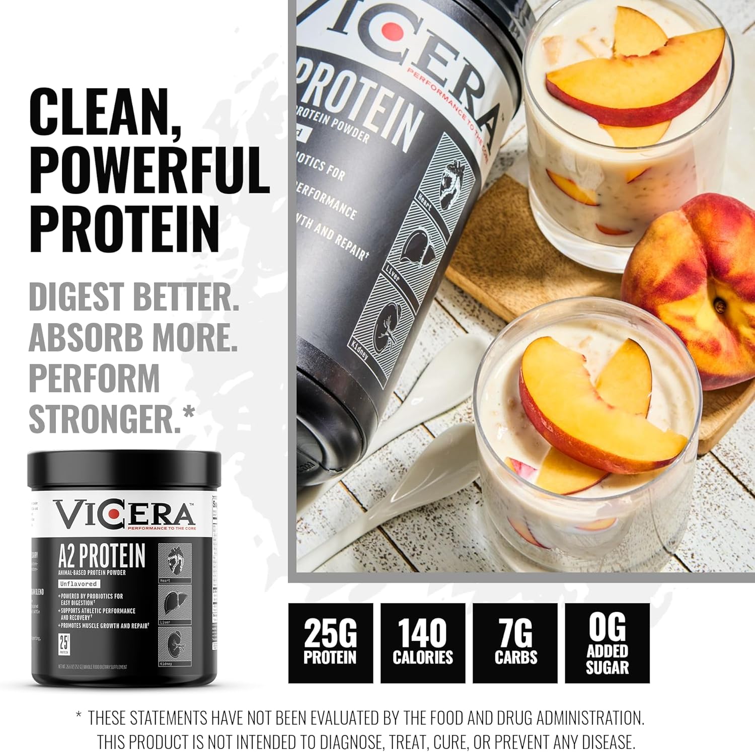 A2 Protein Powder, Unflavored, 25 G Protein per Serving, Organic A2/A2 Whey Casein Blend with Probiotics and Celtic Sea Salt, Gluten Free Workout Supplement, Non GMO, 20 Servings, 27.4 Oz