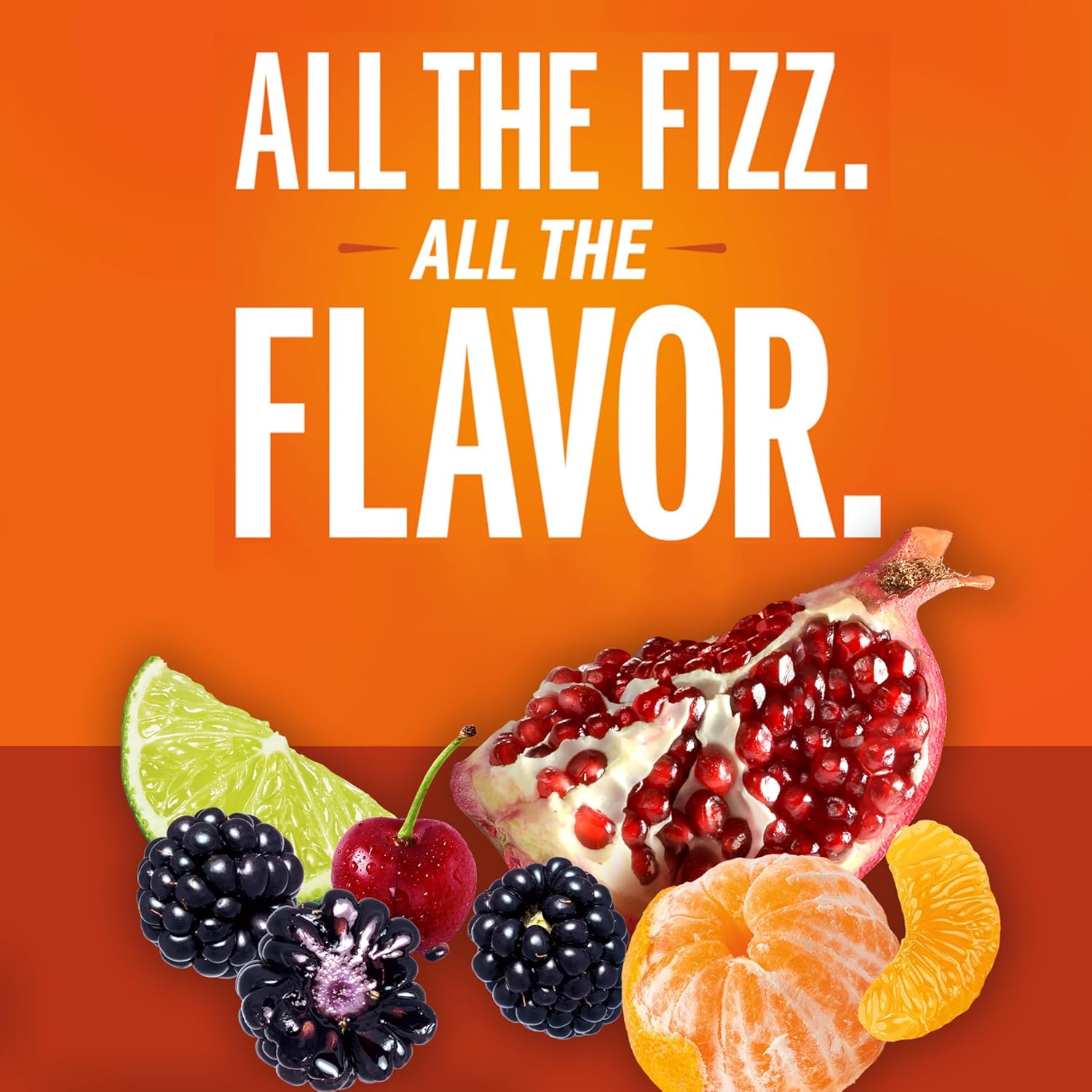 IZZE Sparkling Juice Beverage Blend, Sunset Variety Pack, Clementine, Peach, Cherry Lime, Pomegranate, No Sugar Added, 8.4 Fl Oz (Pack of 24)