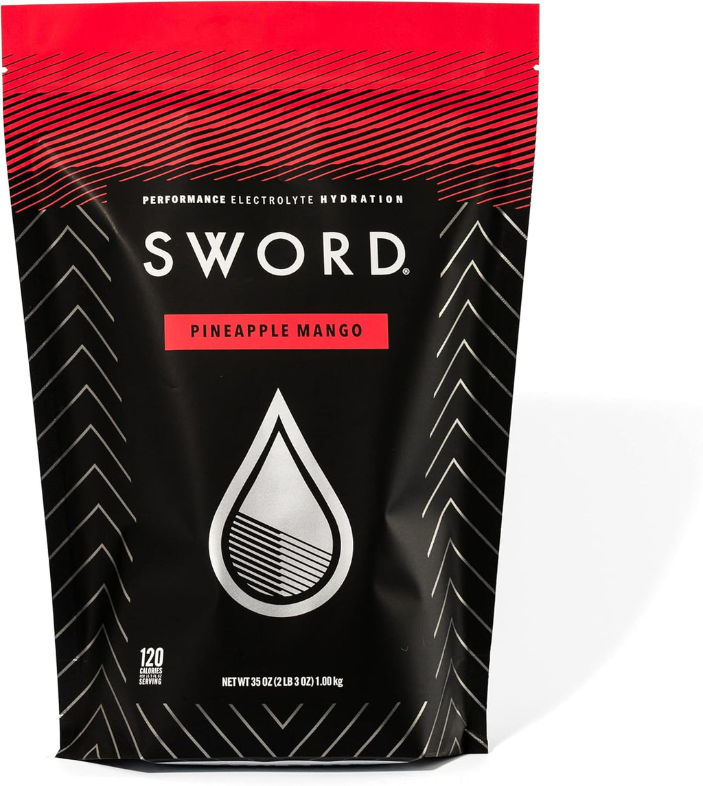 SWORD PERFORMANCE Electrolyte Replenisher Powder Drink Mix, Pineapple Mango, 30-Serving Resealable Bag w/Scoop