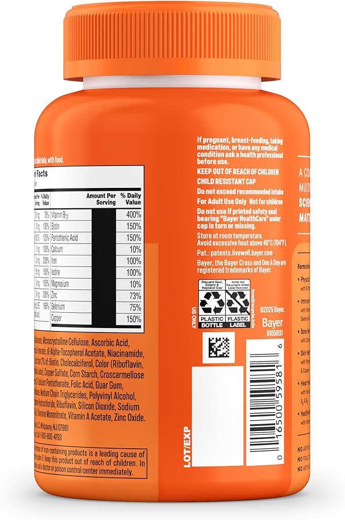One A Day Multivitamin for Women- Daily Vitamins for Woman with Biotin, Calcium, Folic Acid, Iron & Zinc, Complete Women’s Vitamins, 200 Ct (Packaging May Vary)
