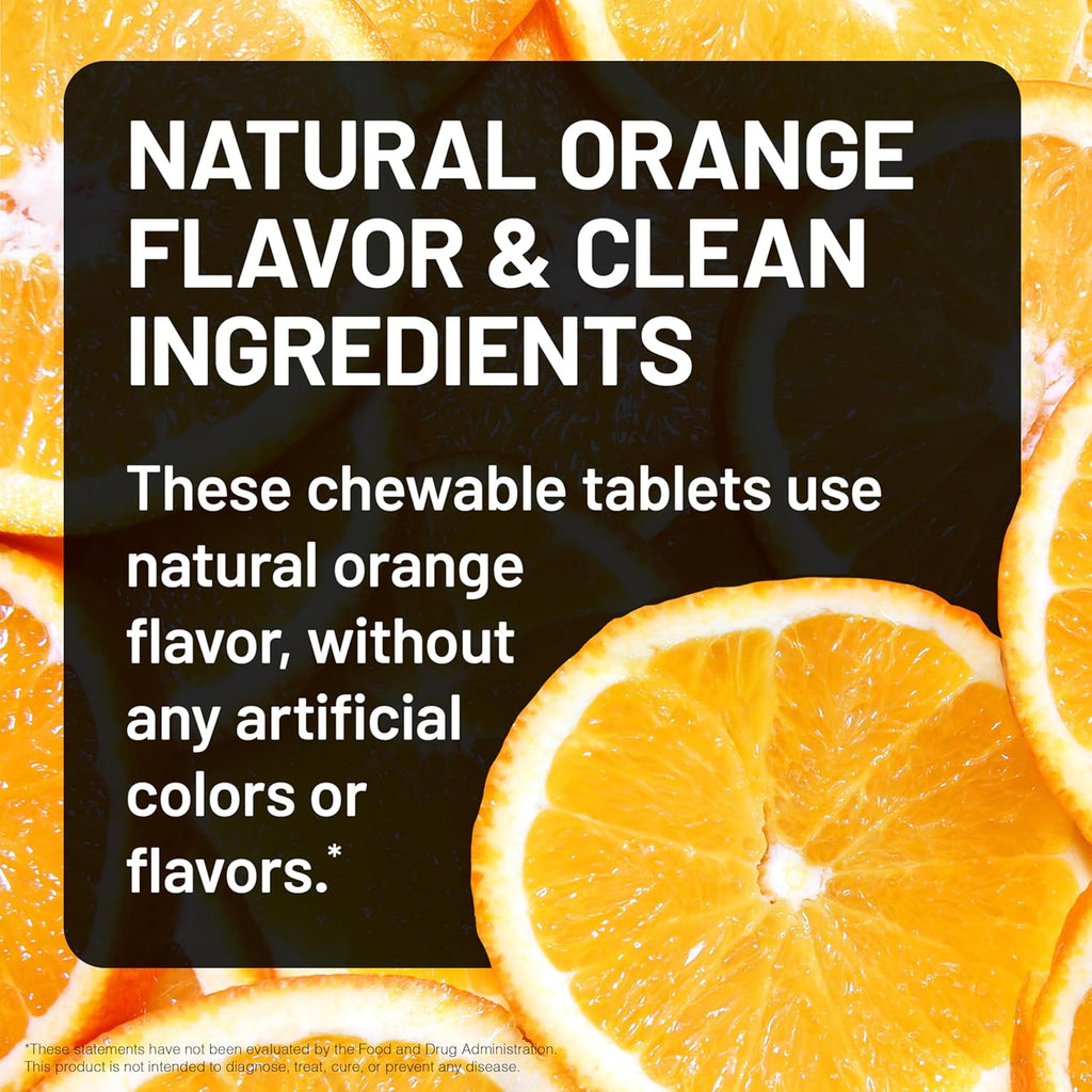 NatureWise Extra Strength Vitamin C Chewable 1000mg for Adults - Natural Orange Flavor - Immune System & Antioxidant Support - Non-GMO, Vegan & Sugar Free - 200 Chewable Tablets[100-Day Supply]