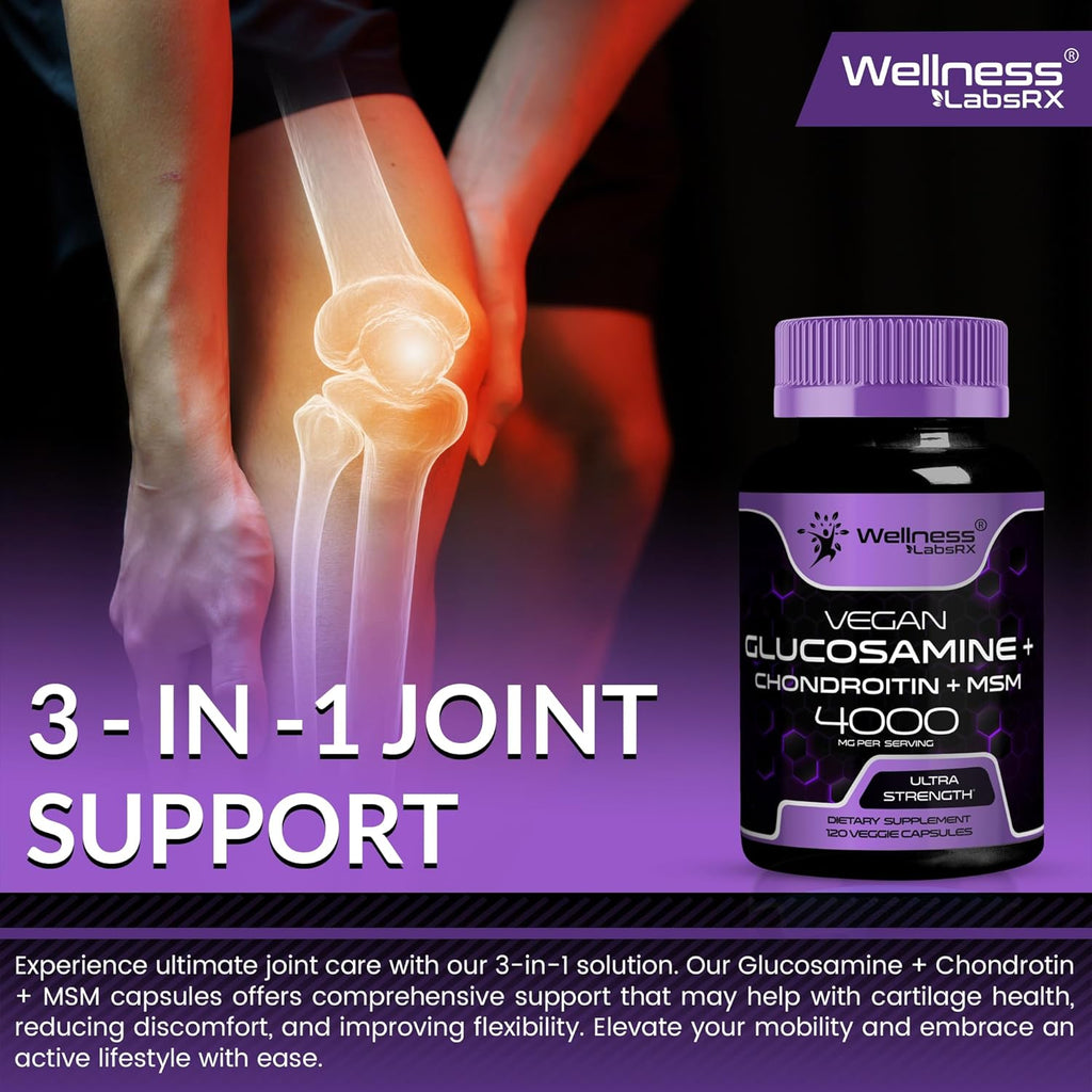 Glucosamine Chondroitin MSM - 4000mg - Glucosamine Chondroitin Capsules - 120 Count