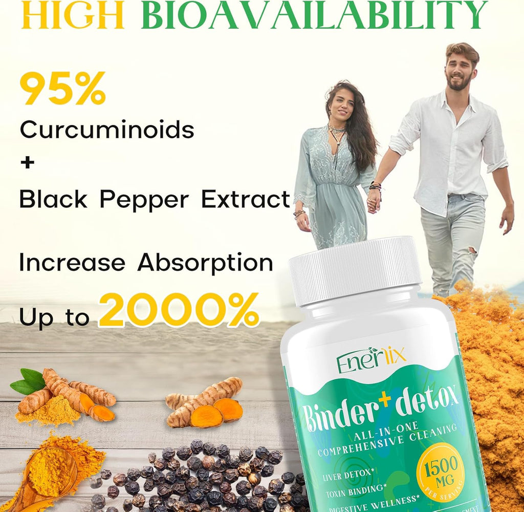 15-in-1 Detox Binder, Activated Charcoal, Zeolite & Bentonite Clay, Chlorella, 1500 MG Detox Supplement Maximum Absorbent, Liver Gut Digestive Detox Cleanse, 90 Vegan Capsules