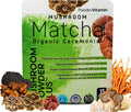 Organic Mushroom Matcha Powder Certified Pesticide-Free Grass-Fed Collagen Types I & III, 8 Fruiting Body Mushrooms Tested for Beta-Glucans Focus Digestion & Immunity 15 Servings