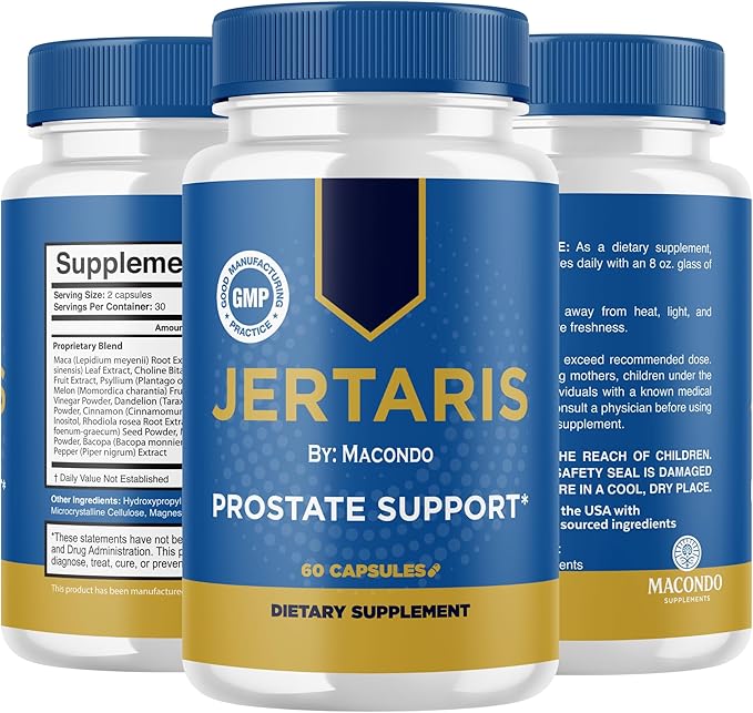 (3 Pack) Jertaris Capsules - Official Prostate Health Supplement Support Pills Natural Ingredients - Maximum Strength, Premium Advanced Formula Health & Wellness - 180 Capsules for 3 Months