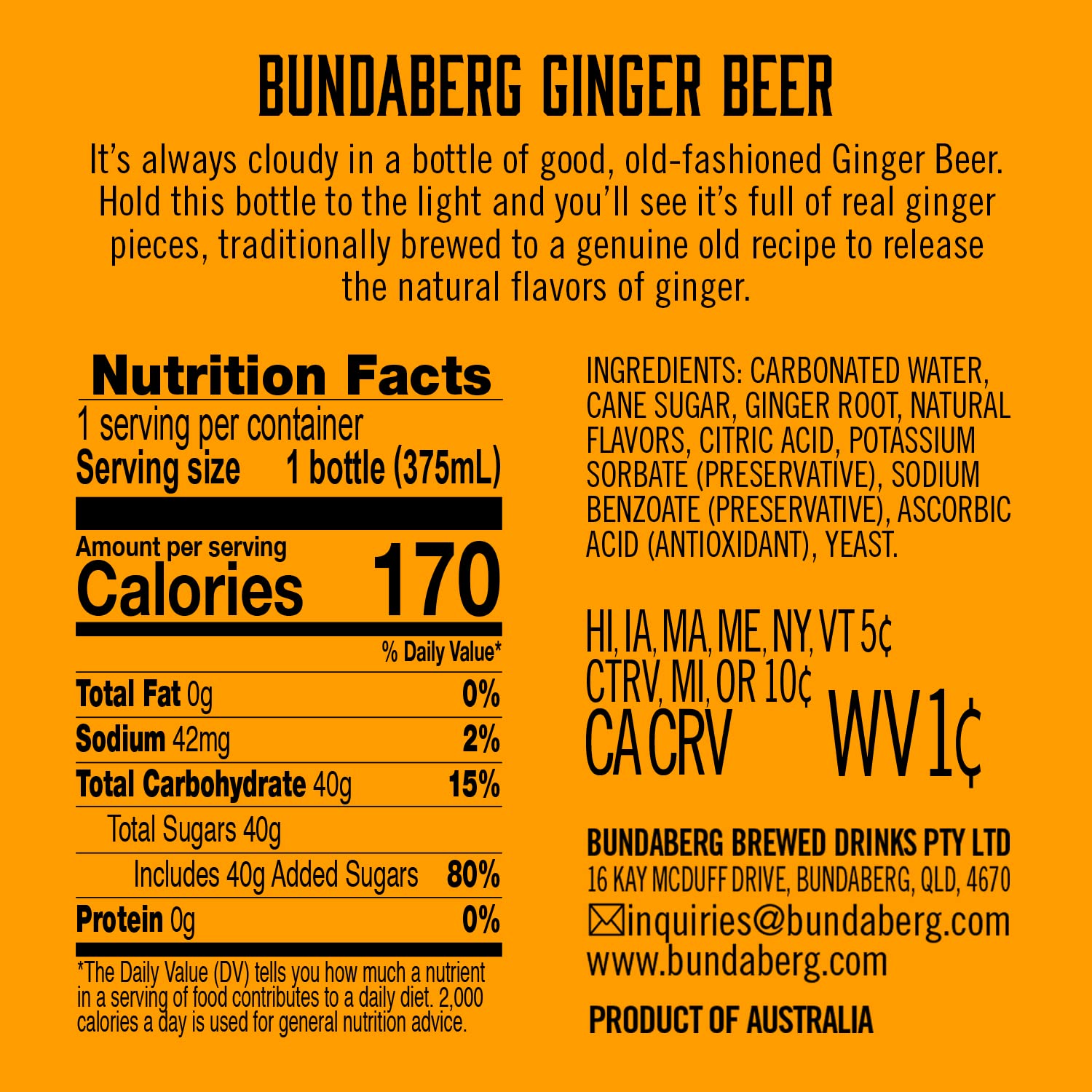 Bundaberg Ginger Beer, 12.7 Fl Oz (pack of 4)