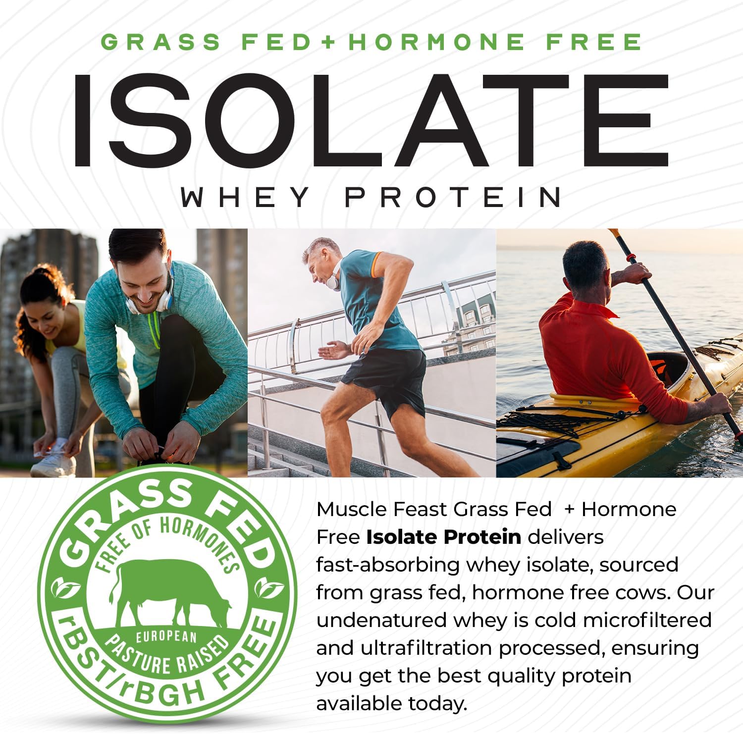 Muscle Feast Grass-Fed Whey Protein Isolate, All Natural Hormone Free Pasture Raised, Whey Isolate Protein Powder for Men and Women, Clean, Gluten-Free, Delicious Isolate Protein - Pumpkin Spice, 2lb