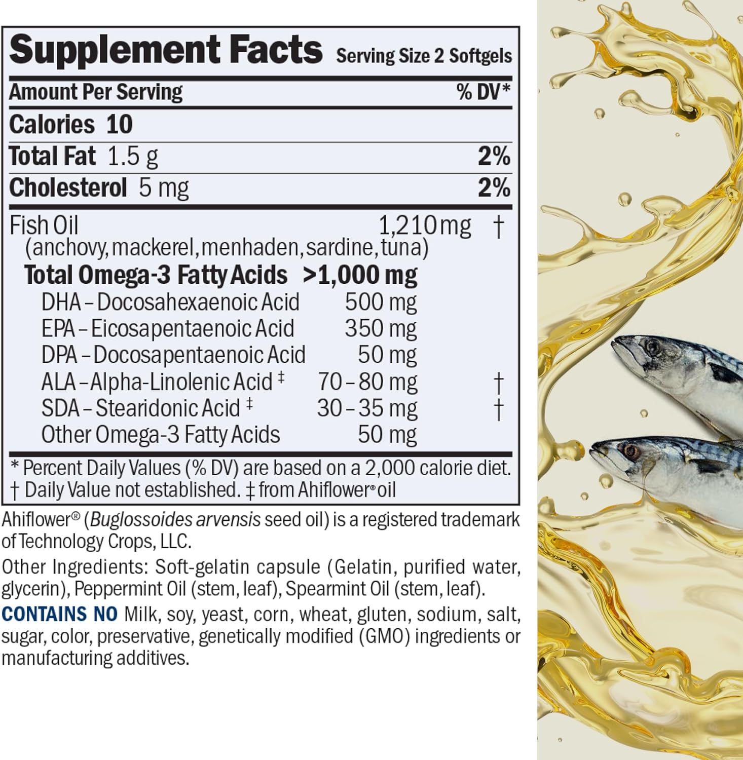 ANDREW LESSMAN Maximum Essential Omega-3 Mint - 60 Softgels - Ultra-Pure, High Potency Omega-3 Oils. High DHA, No Stomach Upset, No Contaminants, No Mercury. Small Easy to Swallow Softgels