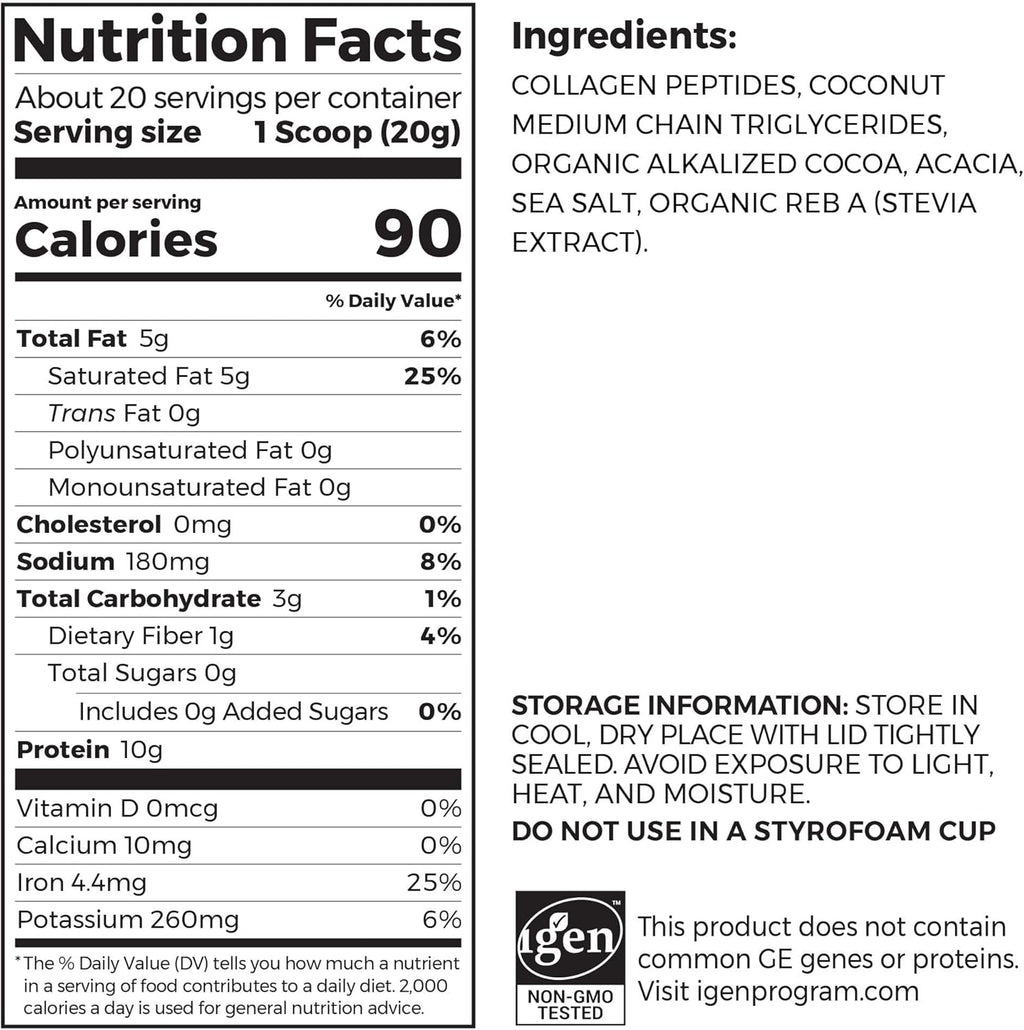 Orgain Keto Collagen Protein Powder with MCT Oil, Chocolate - Paleo Friendly, Grass Fed Hydrolyzed Collagen Peptides Type I and III, Dairy Free, Gluten Free, Soy Free, 0.88 Lb (Packaging May Vary)