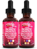 Liquid Probiotics for Women Drops with Chasteberry, Black Cohosh, Prebiotics, Digestive Enzymes, Evening Primrose Oil, Wild Yam, Cranberry Dmannose and Iron Vitamin D3 K2 Clean Nutra Bella Biotics (2)
