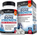 High Absorption Bone Strength Supplement - Gentle Non-Constipating Bone Health Supplement for Women & Men with 9-in-1 Complex with Calcium Magnesium Zinc D3 K2 & More - 3rd Party Tested - 1 Month