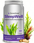 Melatonin-Free Sleep Aid for Adults with GABA & Seaweed Extract - Natural Supplement for Deep Sleep & Waking Up Refreshed, Stress Relief & Cognitive Support - Non-Habit Forming, 60 Capsules