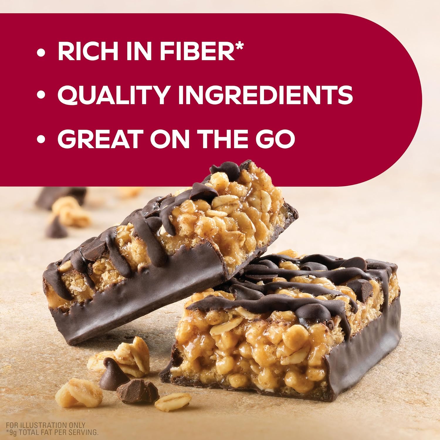 Atkins Chocolate Chip Granola Protein Bar, High Fiber, Low Sugar, 17g Protein, 3g Net Carb, High Protein Bars, Keto Friendly, 12 Count