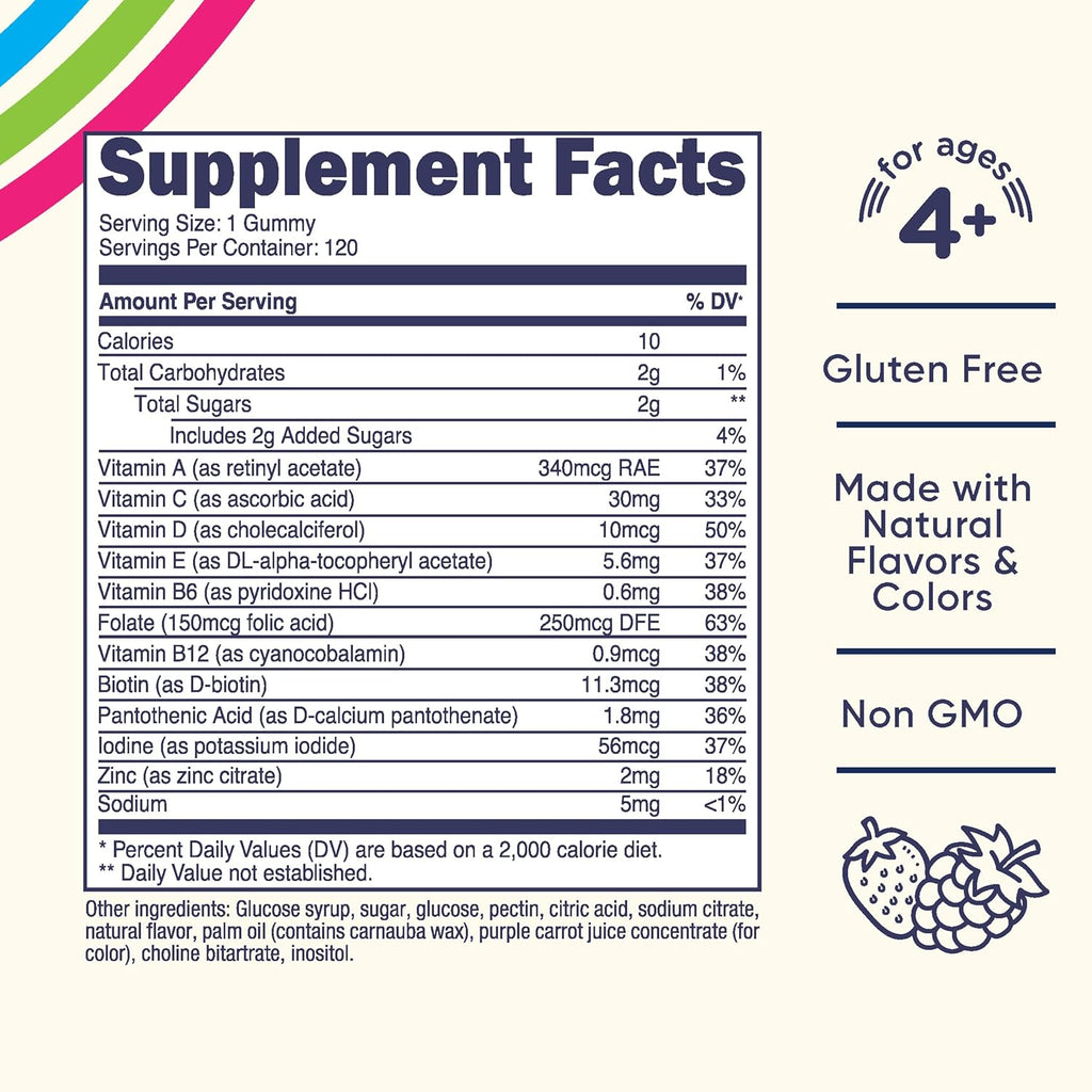 Nutricost Kids Multivitamin Gummies 120 Servings (Mixed Berry Flavored Gummies) - Gluten Free, Non-GMO, and Vegetarian Friendly