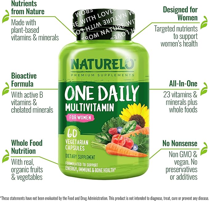 NATURELO One Daily Multivitamin for Women, 60 Capsules and One Daily Multivitamin for Men, 60 Capsules - 2 Month Supply Bundle