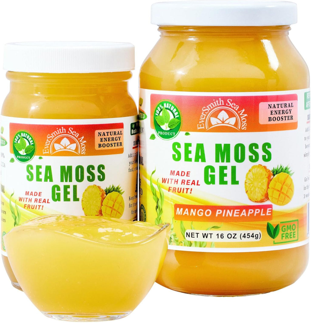 Wildcrafted Irish Sea Moss Gel | Made in USA | Rich in Vitamins & Minerals | Sea Moss Gel Raw | Nutritional Supplement | Mango Pineapple (1 Jar)
