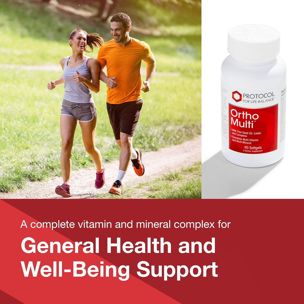 Protocol Ortho Multi - Complete Vitamins & Minerals Complex* - Multivitamin with Lutein, Lycopene & Flax Seed Oil - Egg Free & Keto Friendly - 90 Softgels