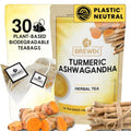 BREWIX, Turmeric Tea with Ashwagandha Root (30 Plant Based Tea Bags) Herbal Tea For Health & Wellbeing, Caffeine Free & Naturally Gluten Free | Supports Restful Sleep