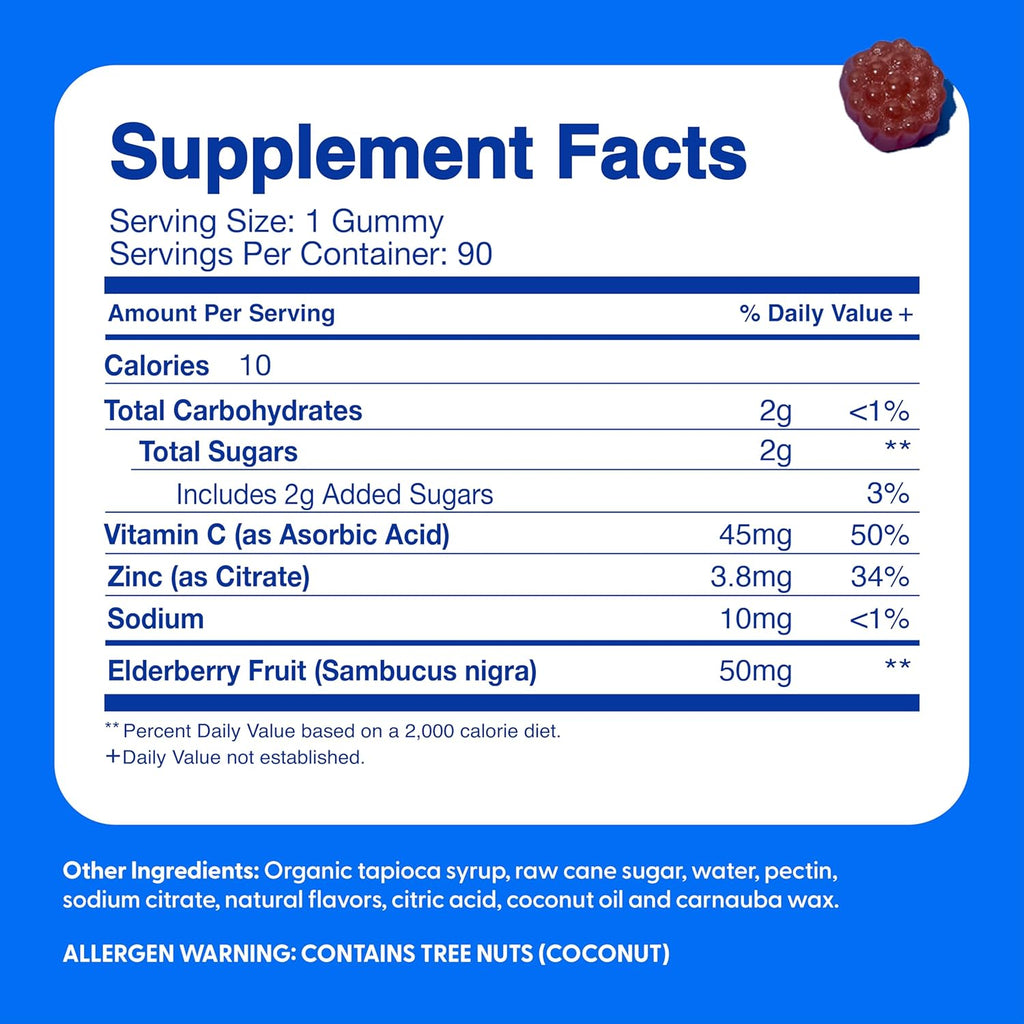 Feel Great Vitamin Co. Elderberry Gummies for Kids | Immune Support | Natural Antioxidant Immune Booster | with Vitamin C and Zinc | Gluten Free & Vegetarian | 90 Gummies