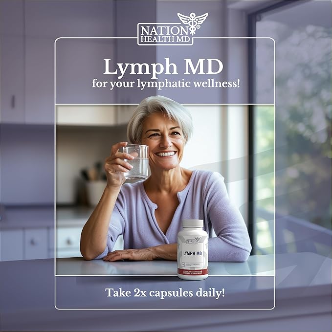 Lymph MD - Lymphatic Drainage Supplement - with Bromelain, Echinacea, Burdock Root, Dandelion, Rutin, Kelp & More - Lymph System Support for Women & Men - 120 Capsules
