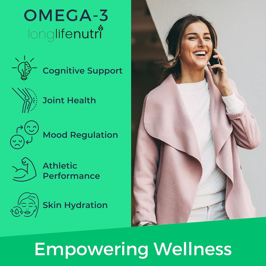 Omega 3 Fish Oil 1000mg - with High EPA & DHA, 120 Softgels, Fatty Acids Supplement for Cognitive Function, from Salmon, 4-Month Supply, GMP Certified, Made in USA