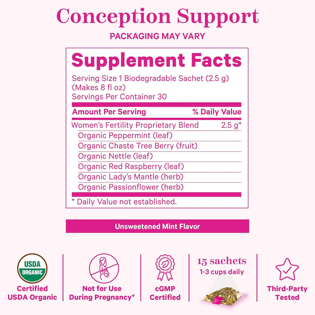 Pink Stork Fertility Bundle for Women – Conception Tea + Prenatal Vitamin Support with Inositol, Vitex, Folate & Ashwagandha – Supports Hormone Balance, Cycle Health & Preconception Wellness