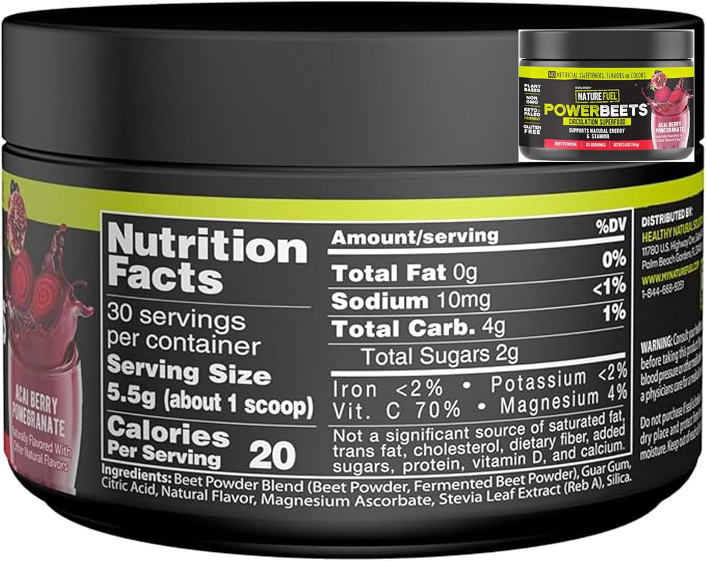 Amazing Grass Greens Blend Superfood: Super Greens Powder Smoothie Mix for Boost Energy, 30 Servings & Nature Fuel Power Beets Powder, Beet Root Powder, Support Natural Energy, 30 Servings