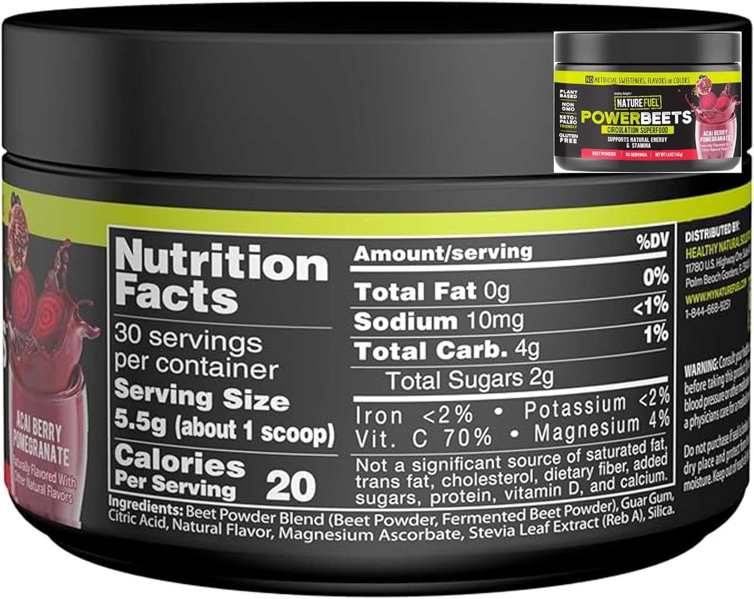 Amazing Grass Greens Blend Superfood: Super Greens Powder Smoothie Mix for Boost Energy, 30 Servings & Nature Fuel Power Beets Powder, Beet Root Powder, Support Natural Energy, 30 Servings