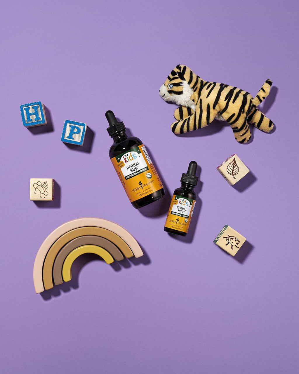Herb Pharm Organic Kids Herbal Hug: Nervous System Support with Skullcap, Passionflower, Mullein & Oat Seed | Fast-Absorbing & Alcohol-Free, Kid-Friendly Taste, Extract for Kids, 1 oz*