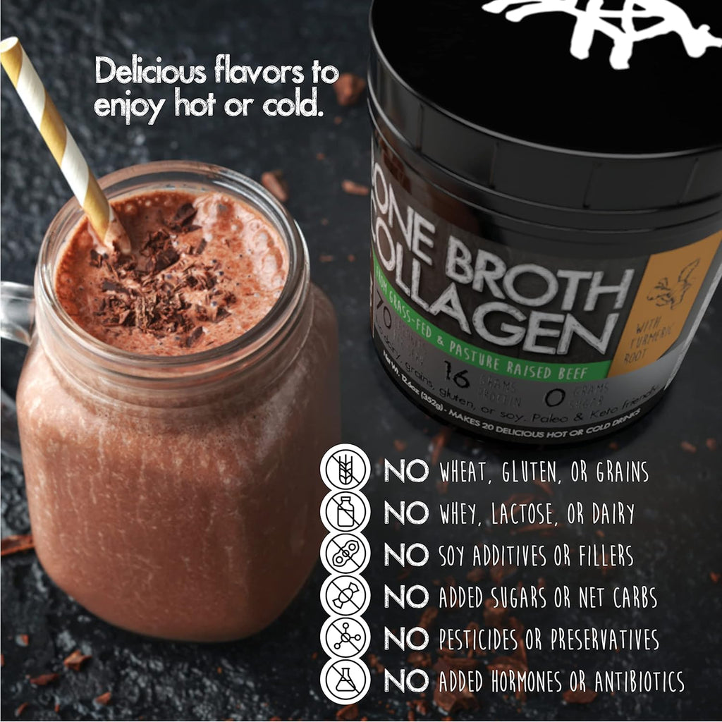 PaleoPro Bone Broth Collagen Protein Powder - Turmeric Root Grass-Fed Collagen Powder for Skin & Bones - Gluten Free, No Sugar, Soy, Grains, Net Carbs - Paleo Keto Friendly 20 Servings Ancient Vanilla
