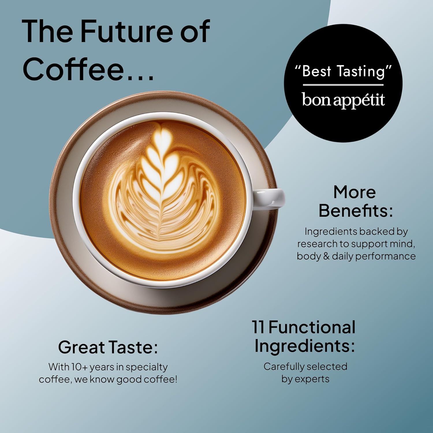 Atlas+ Coffee Superblend– Premium Mushroom Coffee with Collagen, Probiotics, D3 & B12, Lion’s Mane, Reishi, Cordyceps– for Energy, Focus, Immunity & Gut Health– 56 Servings (2 Bags)