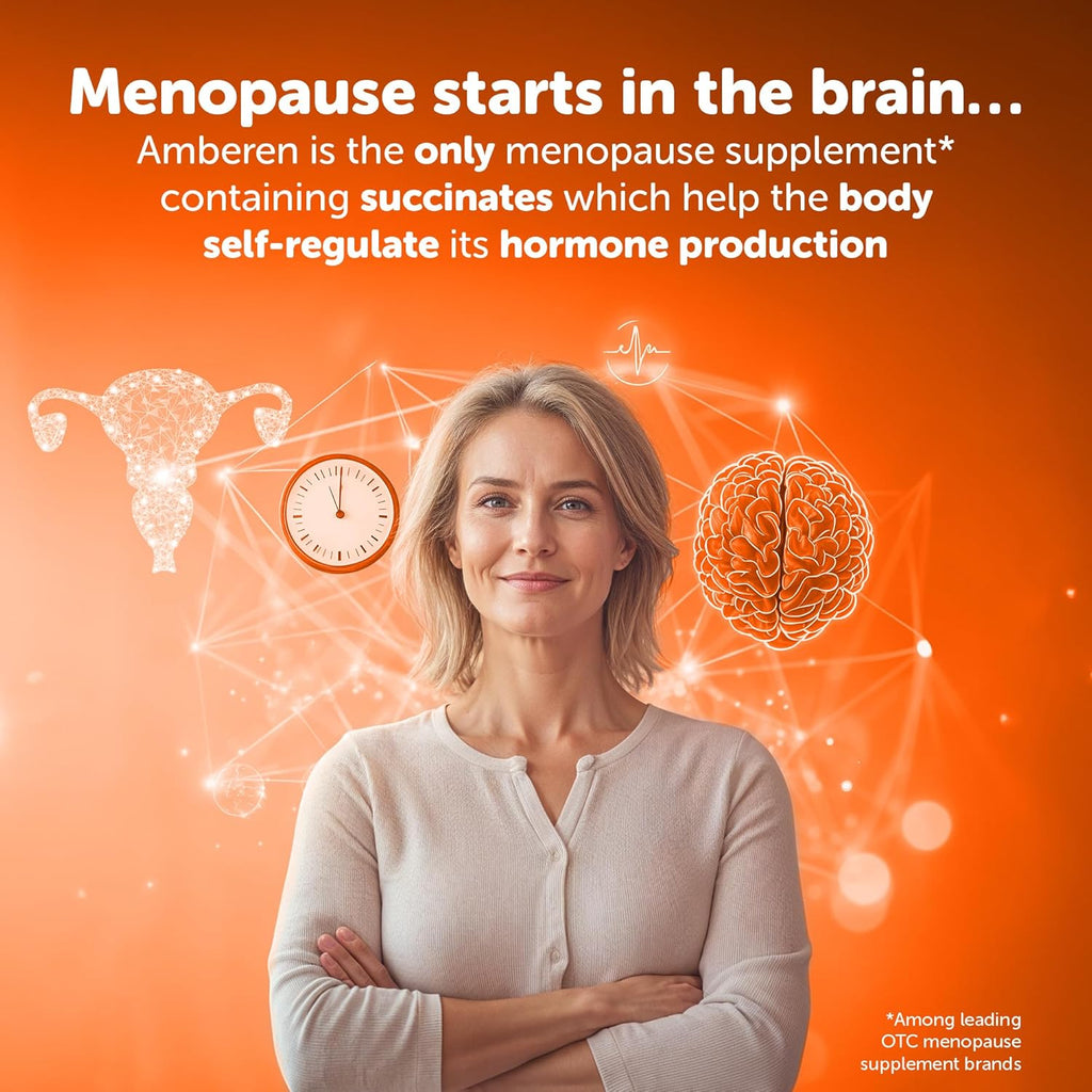 Amberen Menopause Supplements for Women, 60 Capsules, Clinically Shown to Help Support Hormone Balance, Multi-Symptom Relief from Hot Flashes, Night Sweats, Mood Swings & Low Energy
