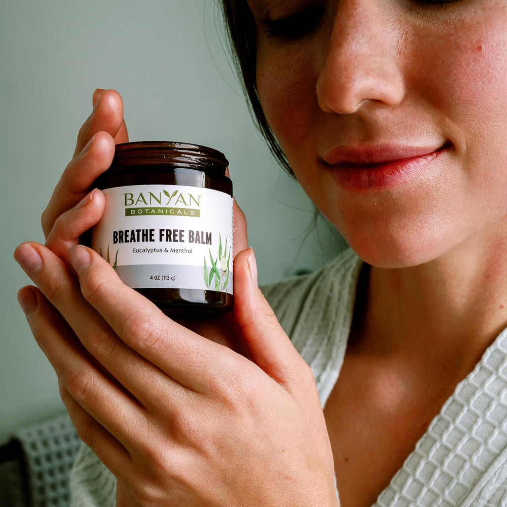 Banyan Botanicals Breathe Free Balm – 99% Organic, Natural Chest Rub with Eucalyptus & Menthol Crystals ­­– for Respiratory Relief & Easy Breathing – 4 oz. – Non GMO Sustainably Sourced Vegetarian