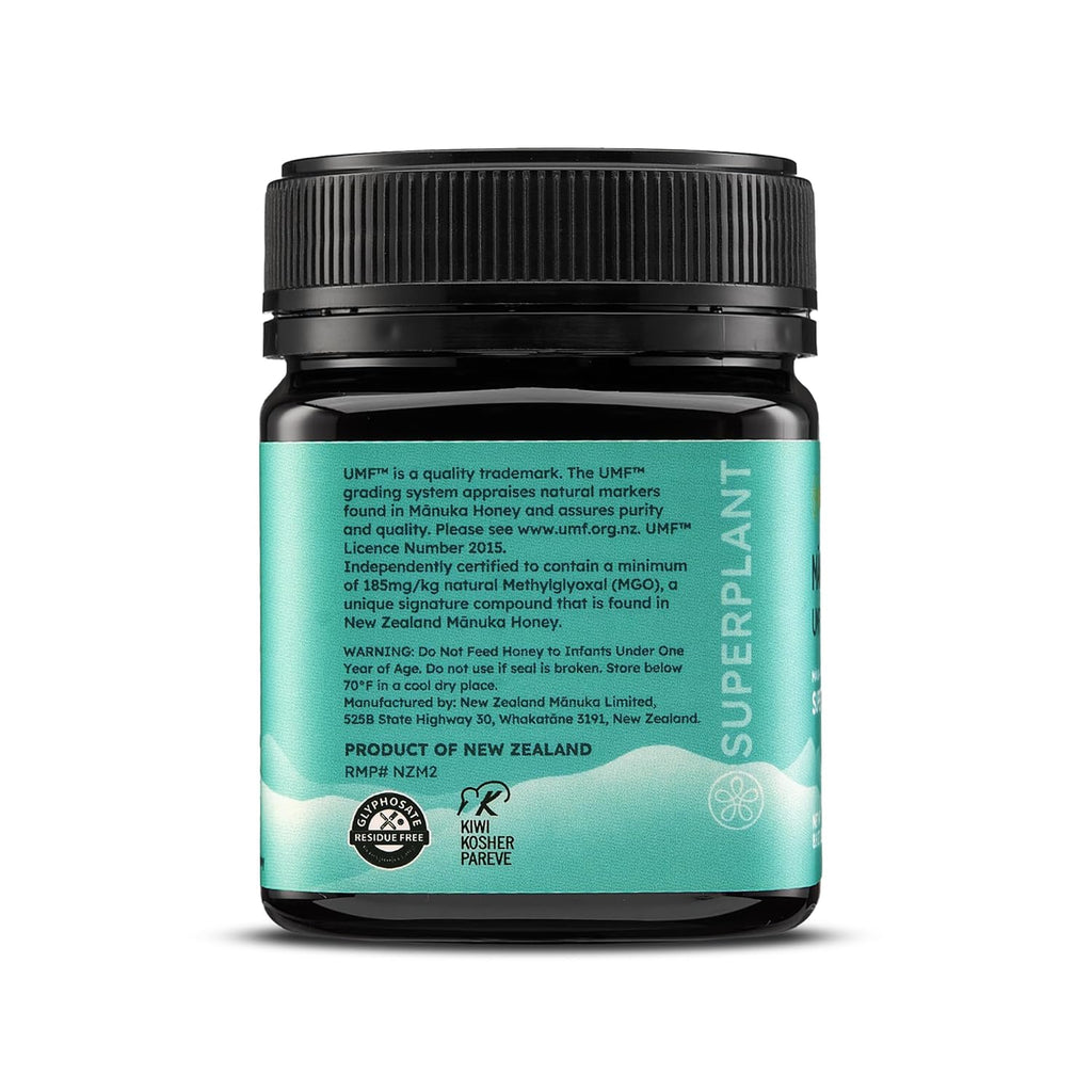 Melora Raw Manuka Honey from New Zealand | UMF 8+ | MGO 185+ | 8.8 Oz Jar | Safe for Skin Care | Edible & Healthy Sugar Alternative | Traceable from Hive to Hand Manuka Honey