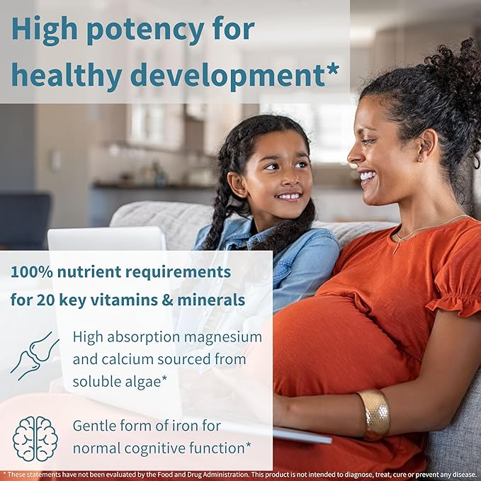 Igennus Methylated Prenatal Multivitamin for Women, Folate for MTHFR, High Absorption, Pure & Clean, Gentle Iron, Choline, Calcium & Magnesium, Vegan Pregnancy Vitamins, Halal, Non-GMO, 60 Tablets x 6