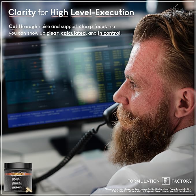 Formulation Factory Boss Mode 10-in-1 Nootropic Cognitive Enhancement Supplement, Focus & Memory Booster, Featuring Lion’s Mane, Bacopa Monnieri, Alpha-GPC, Ginseng & More 360 Capsules (3 Pack)