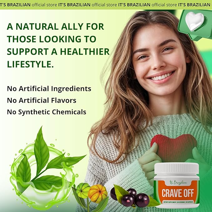 IT'S BRAZILIAN Crave-Off - Metabolism & Energy Support Supplement - Helps Supports Your Overall Wellness and Nutritional Balance - 60 Capsules