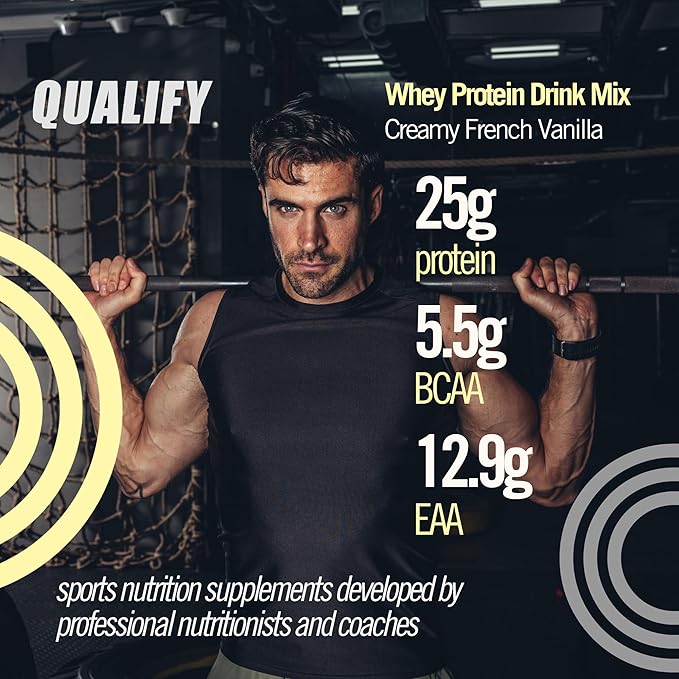 French Vanilla Protein Powder. 25g Protein Shake for Post Workout Recovery, Smoothie & Baking. Gluten & Sugar Free, Highly Kosher, Amino Acids (5.5g BCAA, 2.7g Leucine), 1.65lbs, 23 Servings