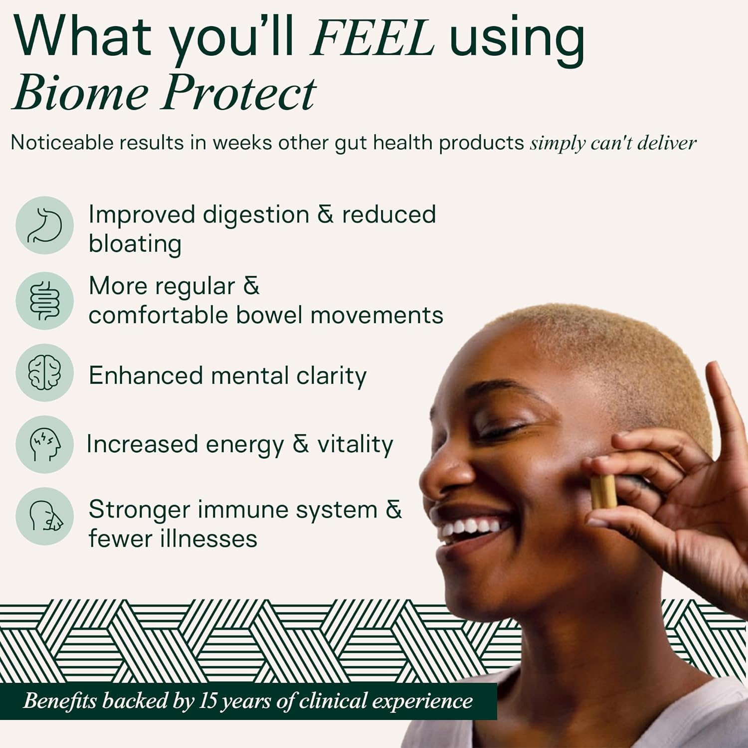 Adapt Naturals 4-in-1 Biome Protect Prebiotics, Probiotics Supplement Postbiotics & Polyphenols for Microbiome, Gut Health & Defense for Women & Men, 30 Day Supply