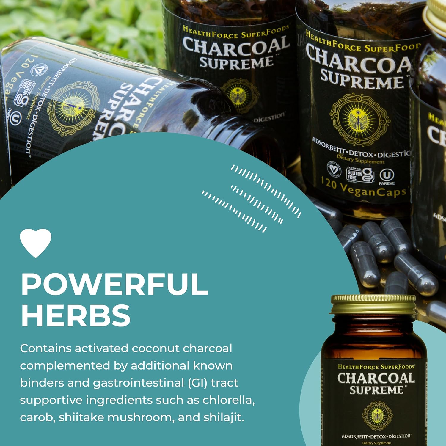 HealthForce SuperFoods Charcoal Supreme - 60 VeganCaps