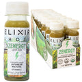 Elixir Shots Energy Wellness Shot with 100% Organic Ingredients, Matcha, Orange, Peppermint, Apple Cider Vinegar, Cold Pressed, No Added Sugars or Artificial Ingredients, 12-Pack