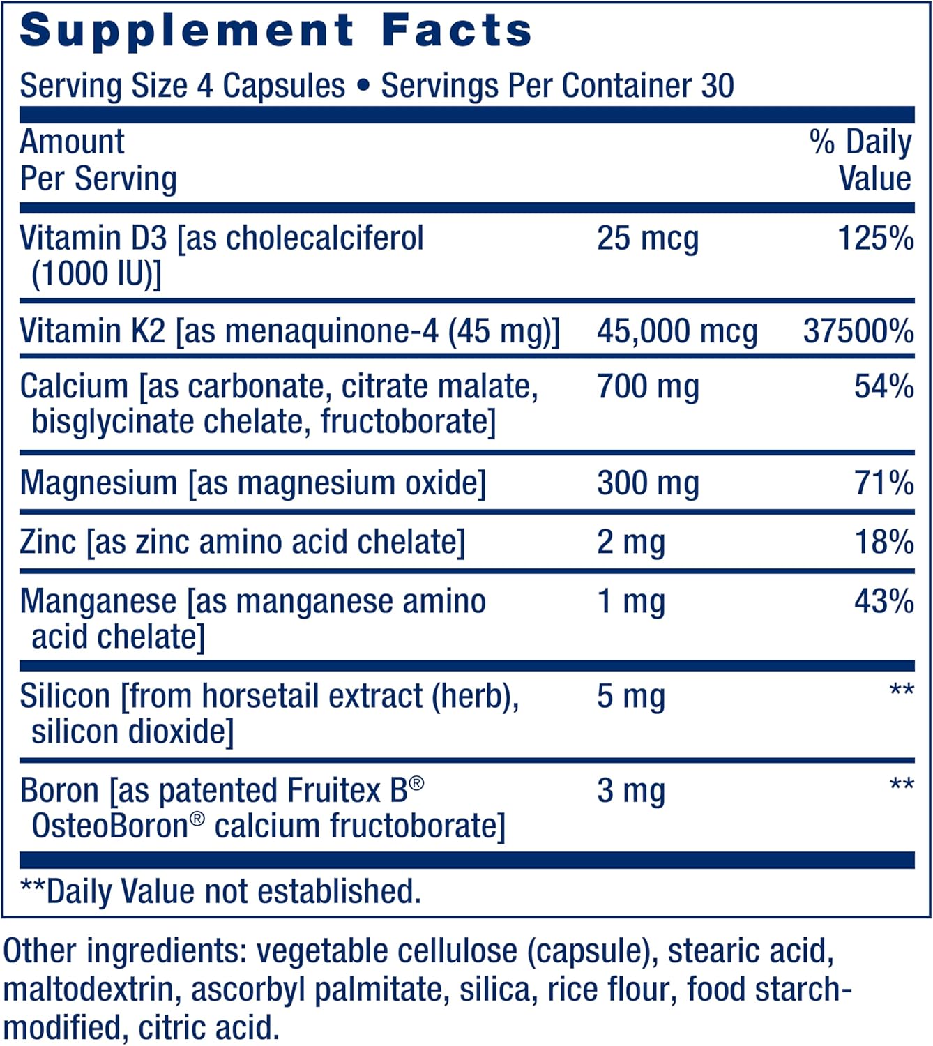 Life Extension Bone Restore Elite Calcium Supplement with Super Potent K2, Calcium, Vitamin D3, Magnesium, Boron, zinc, Vitamin K2, for Bone Health, Gluten-Free, Non-GMO, 120 Capsules