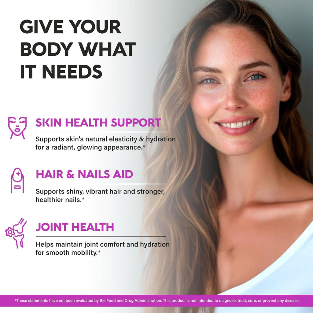 Multi Collagen Peptides - Hydrolyzed Types I, II, III, V & X - Collagen Supplement for Women 1300mg - w/ Hyaluronic Acid, Vitamins C & E - Skin, Hair, Nails & Joint Support - Made in USA, 120 Capsules