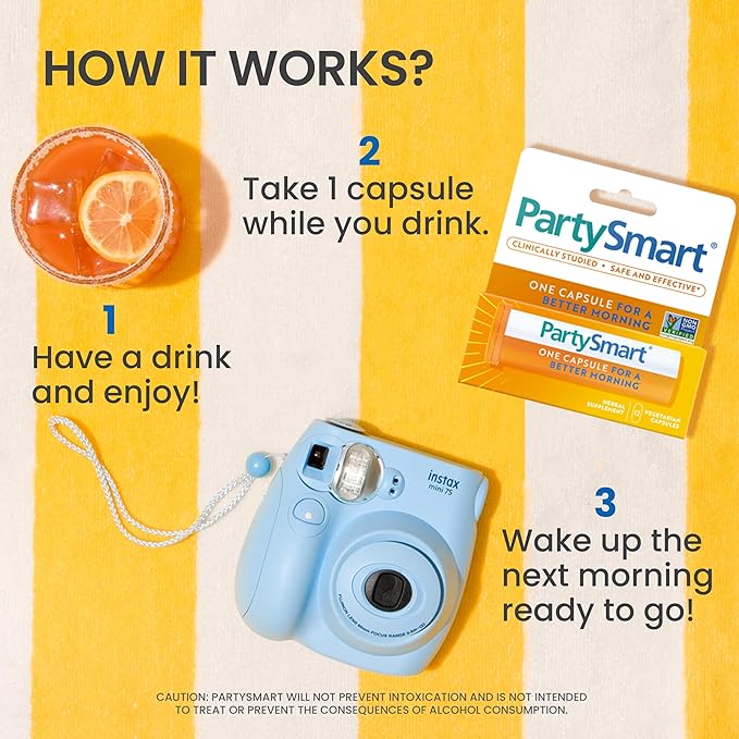 Himalaya PartySmart, 12 Capsule Tube - Alcohol Breakdown Liver Support for a Better Morning After Drinking - Plant Based, Vegan, Non-GMO, Gluten Free, Clinically Studied (Pack of 4)